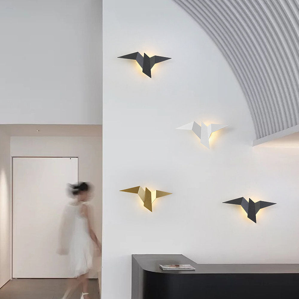 Applique Murale LED Forme d’Oiseau en Fer pour Décoration Intérieure Artistique