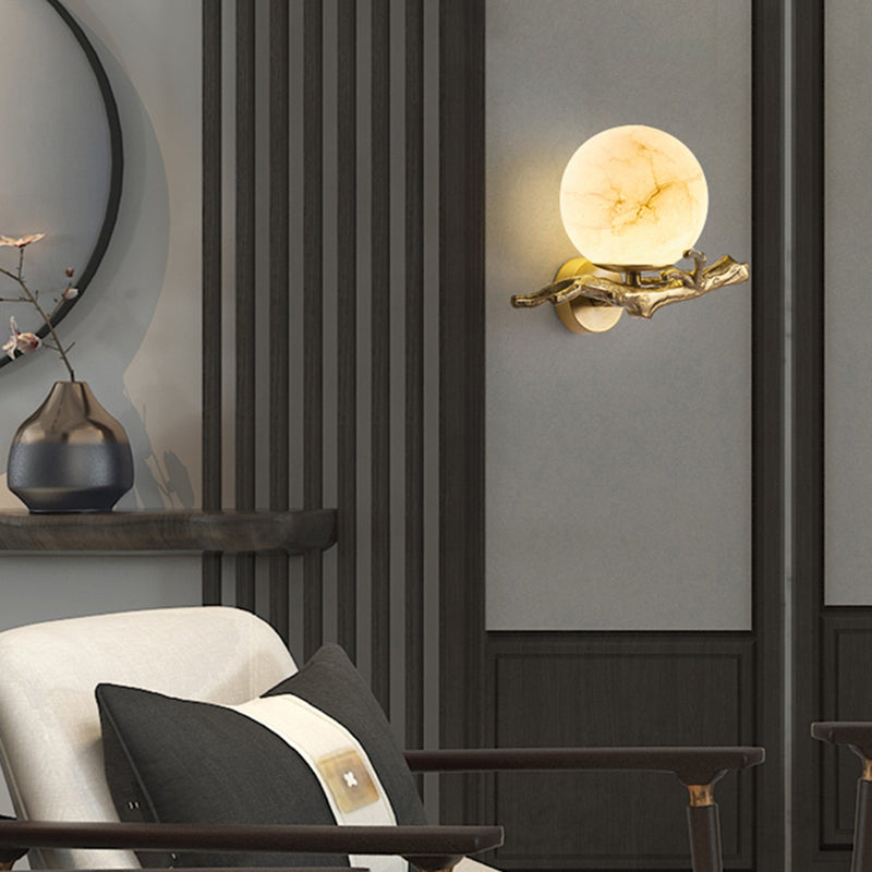 Applique Murale Design Moderne en Marbre et Cuivre – Éclairage LED pour Salon et Chambre 4