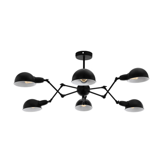 Plafonnier acier noir bras réglables