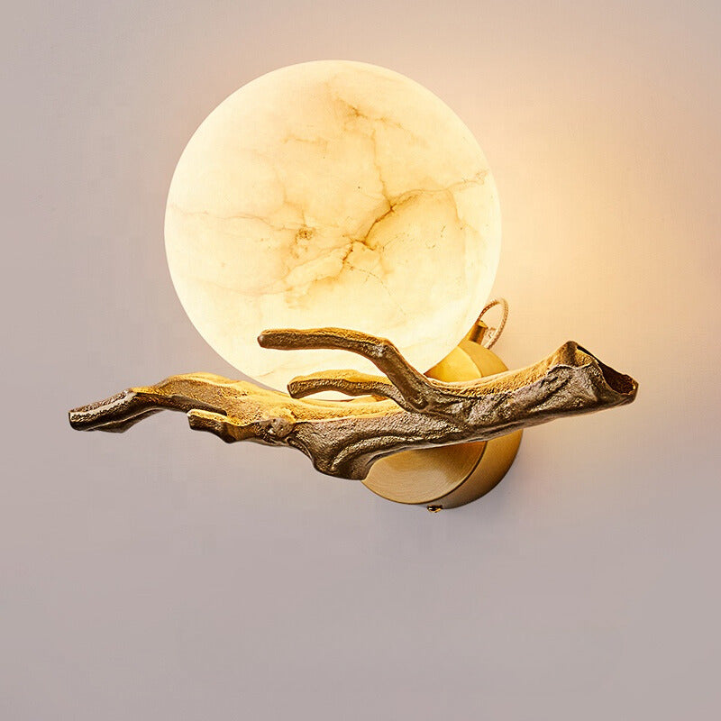 Applique Murale Design Moderne en Marbre et Cuivre – Éclairage LED pour Salon et Chambre 0