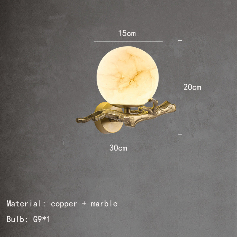 Applique Murale Design Moderne en Marbre et Cuivre – Éclairage LED pour Salon et Chambre 6